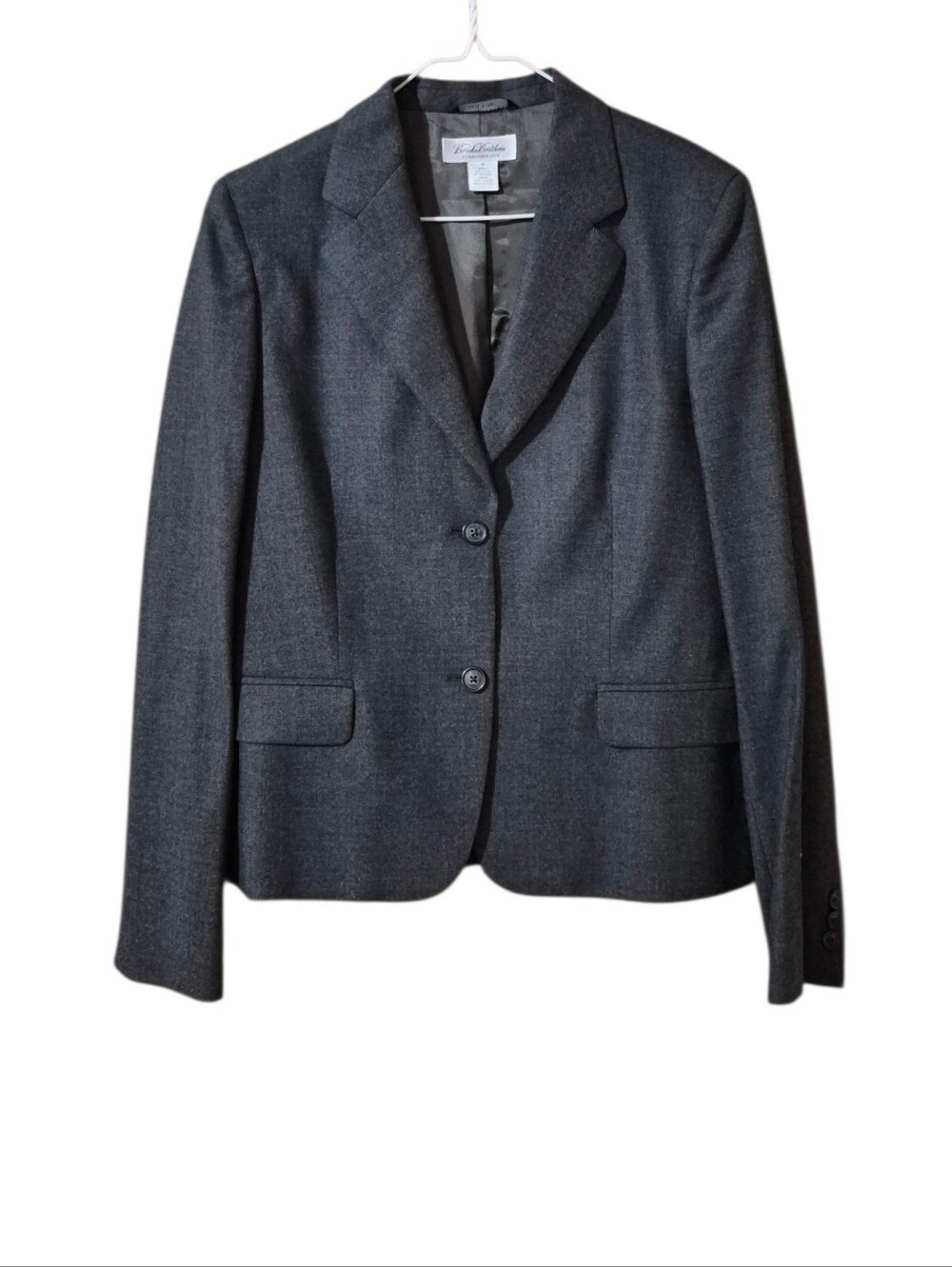 Brooks Brothers Dark Charcoal Two Button Suit Jacket Made In Italy Size 10 EUC